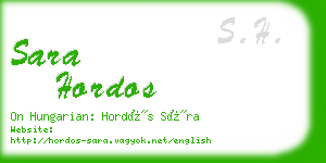 sara hordos business card
