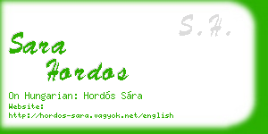 sara hordos business card